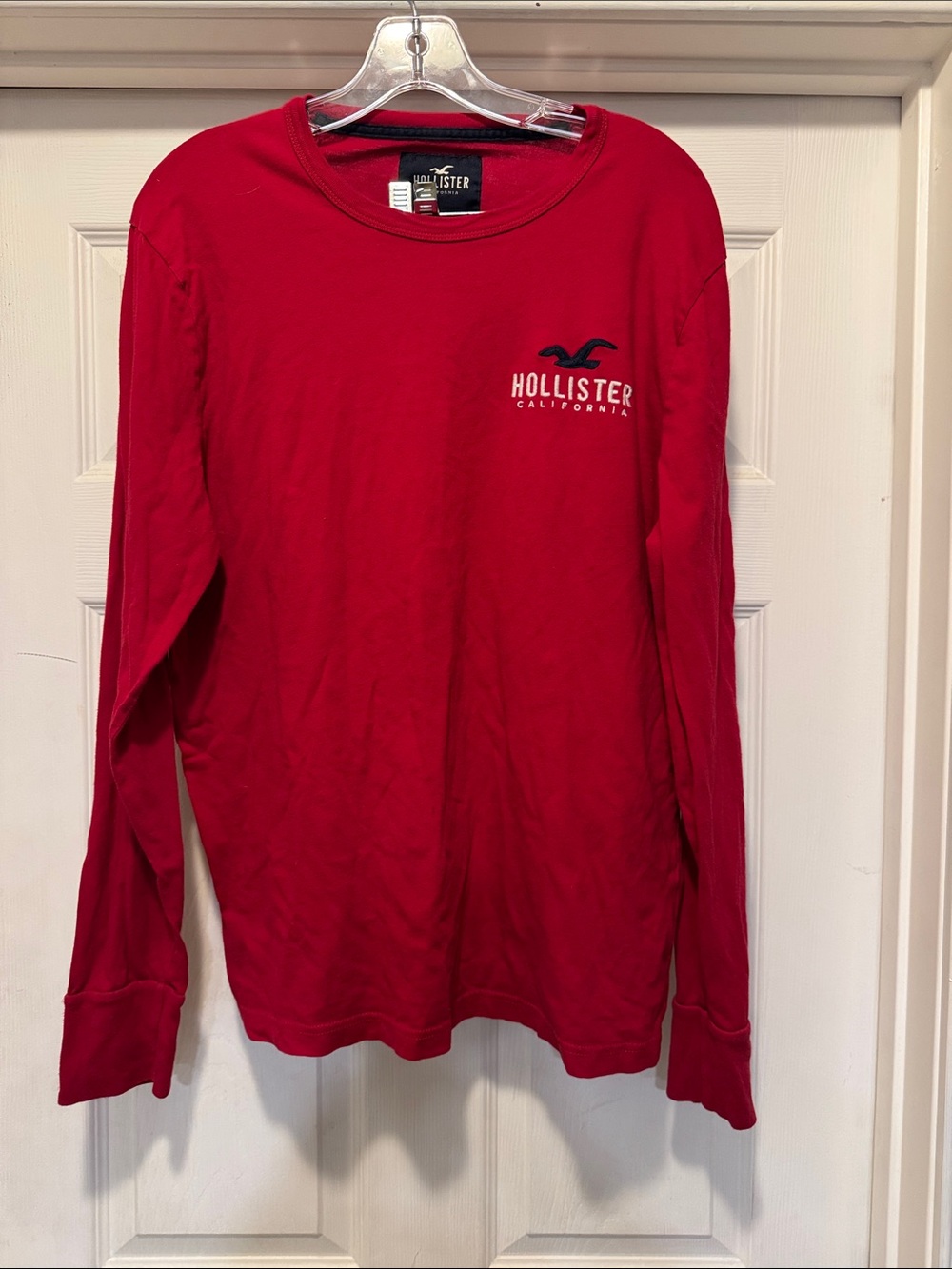 Hollister Bright Red Crewneck Long Sleeve